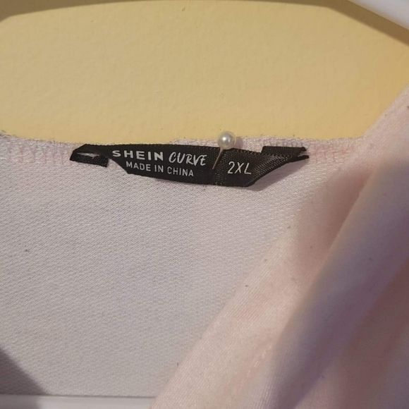 Shein Pink Plaid Color Block Hoodie - Picture 2 of 2